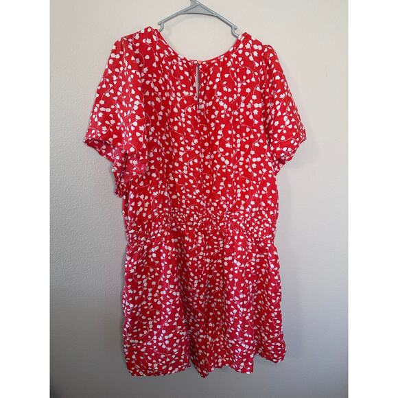 Anthropologie The Somerset Linen Romper red and white size 3X - Picture 7 of 7